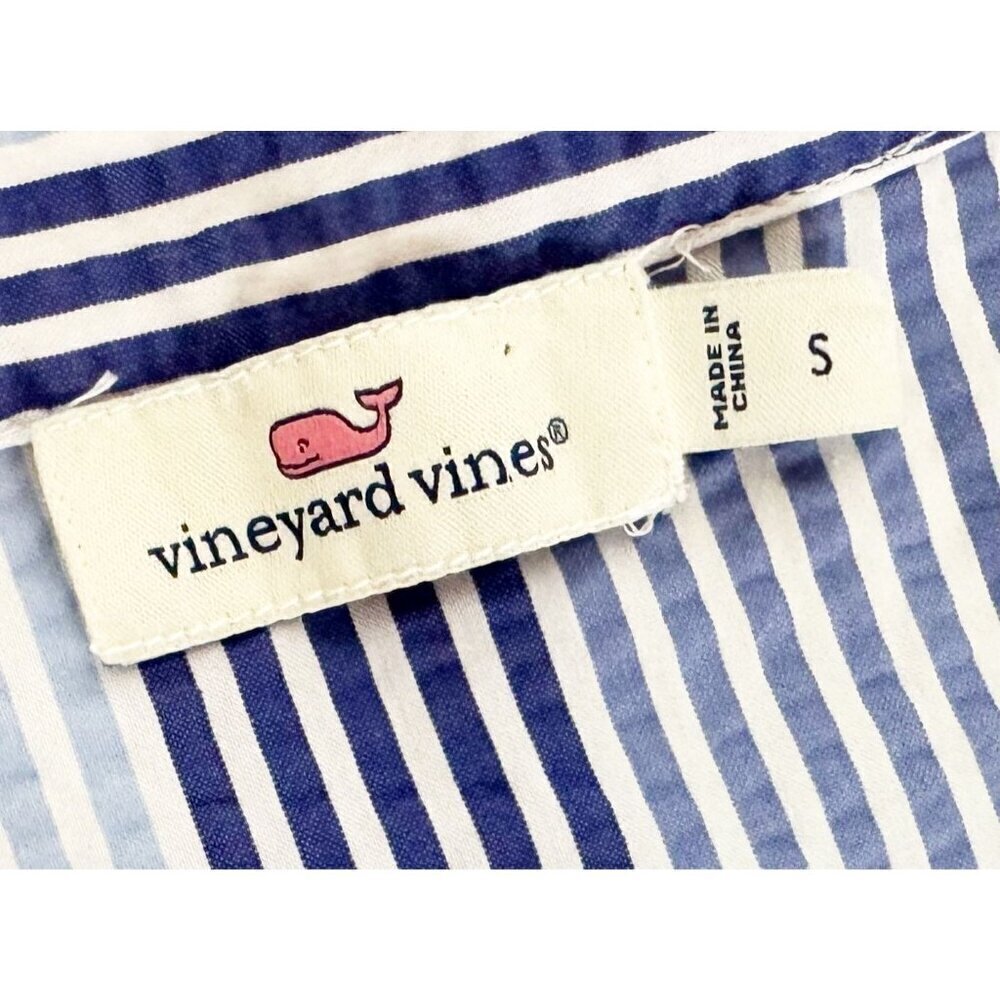 VINEYARD VINES Striped Short Sleeve V Neck Romper Size S - Picture 6 of 7